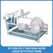 Kệ Chén Dĩa 2 Tầng Bằng Nhôm Lock&Lock LDR204 [575x350x275MM]